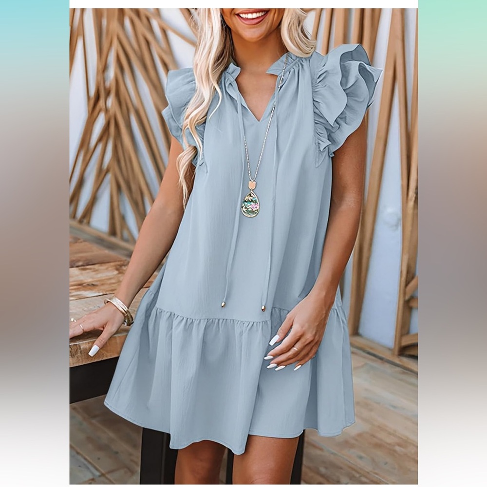 Blue Ruffle Dress